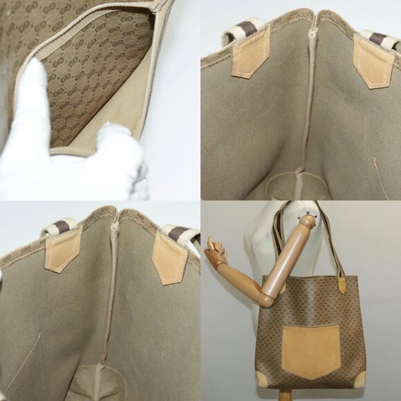 GUCCI Micro GG Canvas Tote Bag PVC Leather Beige Auth yk15747 - Picture 14 of 15
